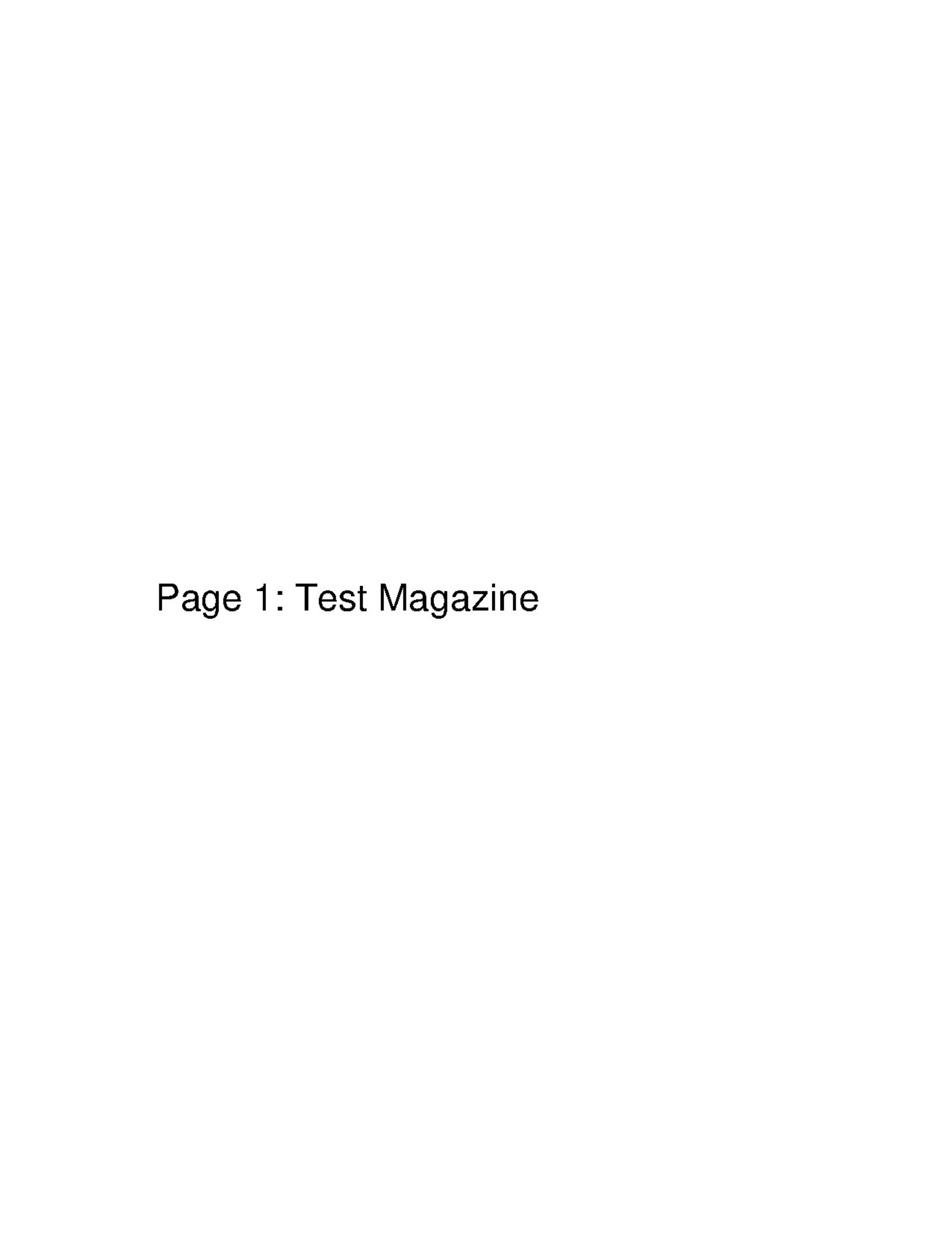 Test Magazine Issue 1